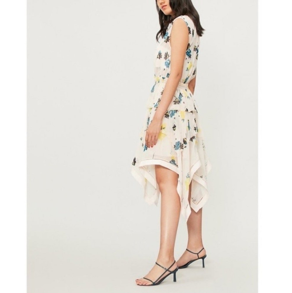 Finders Keepers Peach Floral Midi Dress Size Medium - Picture 2 of 6